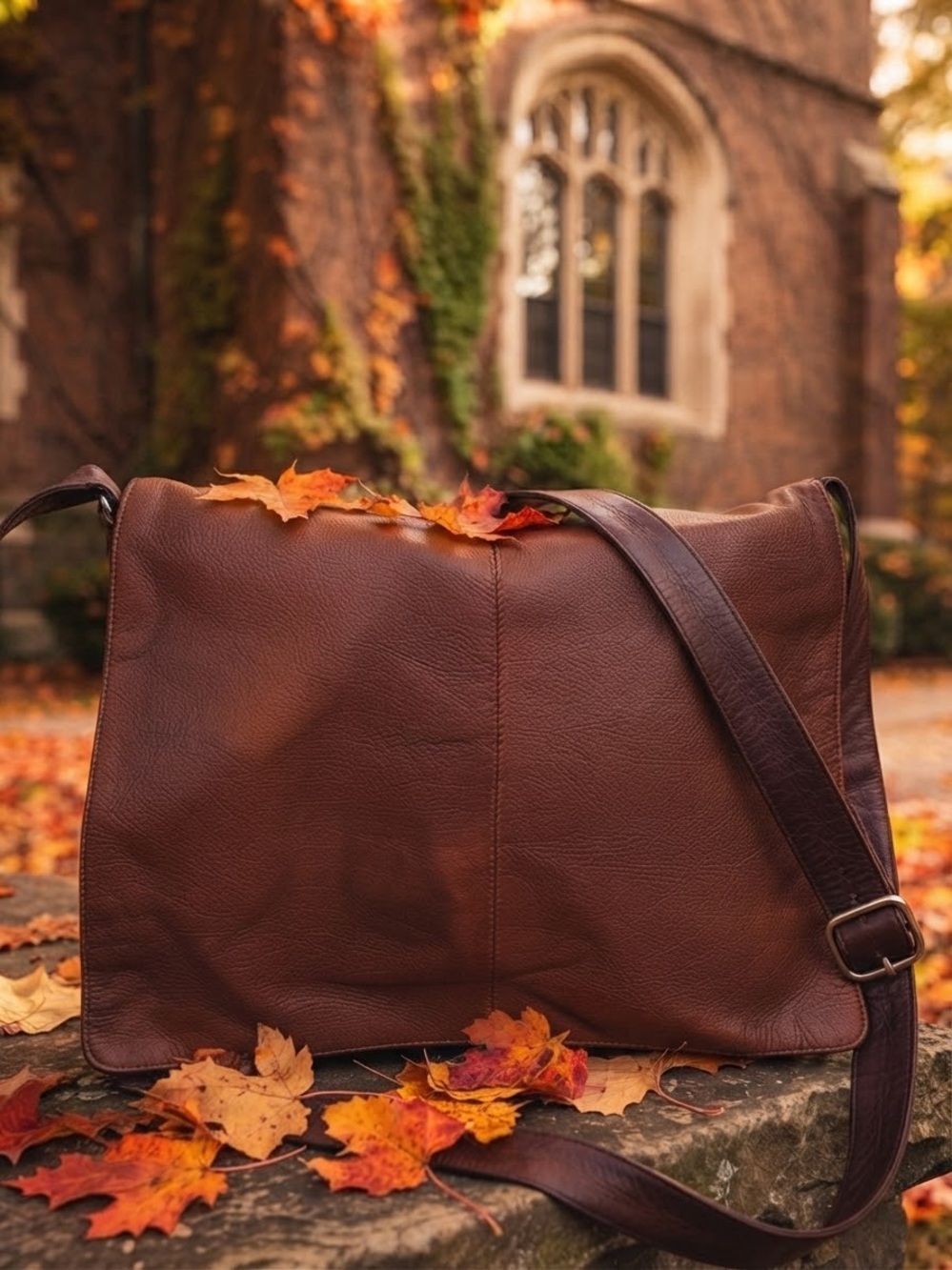 Vintage Y2K Osgoode Marley Full-Grain Leather Messenger Bag